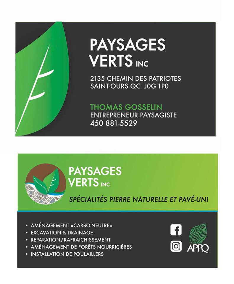 Paysages Verts inc. | 2135 Chem. des Patriotes, Saint-Ours, QC J0G 1P0, Canada | Phone: (450) 881-5529