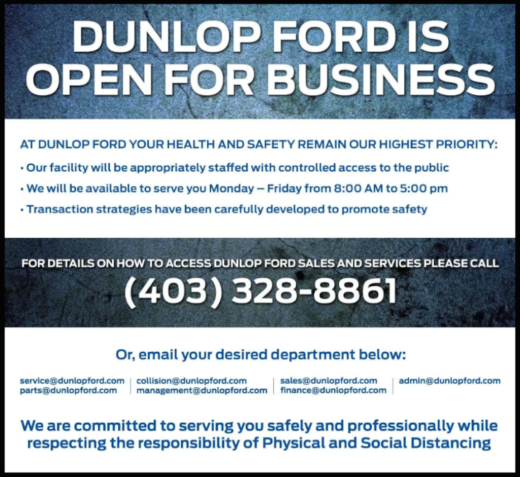 Dunlop Ford Parts | 1510 Mayor Magrath Dr S, Lethbridge, AB T1K 2R3, Canada | Phone: (403) 328-8861