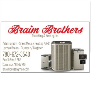 Braim Brothers Plumbing & Heating Ltd. | 206 Kent St, Camrose, AB T4V 2N1, Canada | Phone: (780) 672-3540