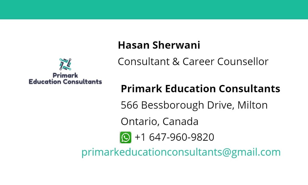 Primark Education Consultants | 566 Bessborough Dr, Milton, ON L9T 8V9, Canada | Phone: (647) 960-9820