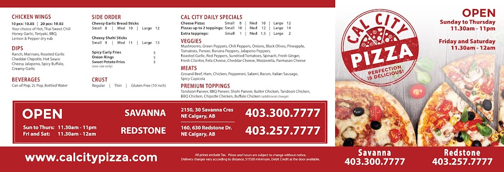 Cal City Pizza | 30 Savanna Cres NE, Calgary, AB T3J 2E9, Canada | Phone: (403) 300-7777