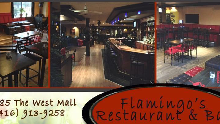 Flamingos Restaurant & Bar | 385 The West Mall, Etobicoke, ON M9C 1E7, Canada | Phone: (416) 913-9258