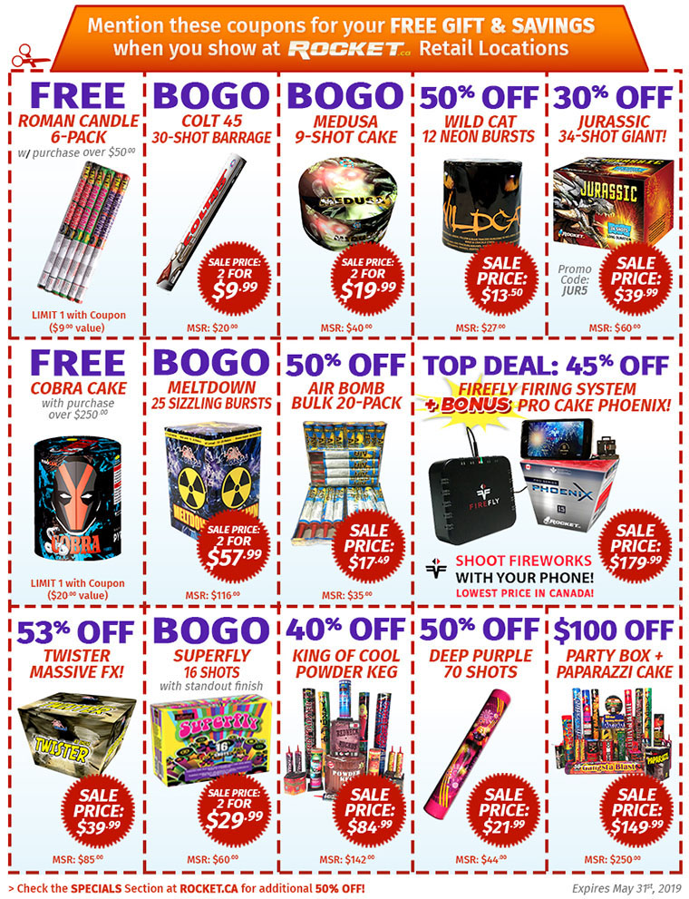 Rocket Fireworks | 685 Queenston Rd, Hamilton, ON L8G 1A1, Canada | Phone: (905) 296-6796