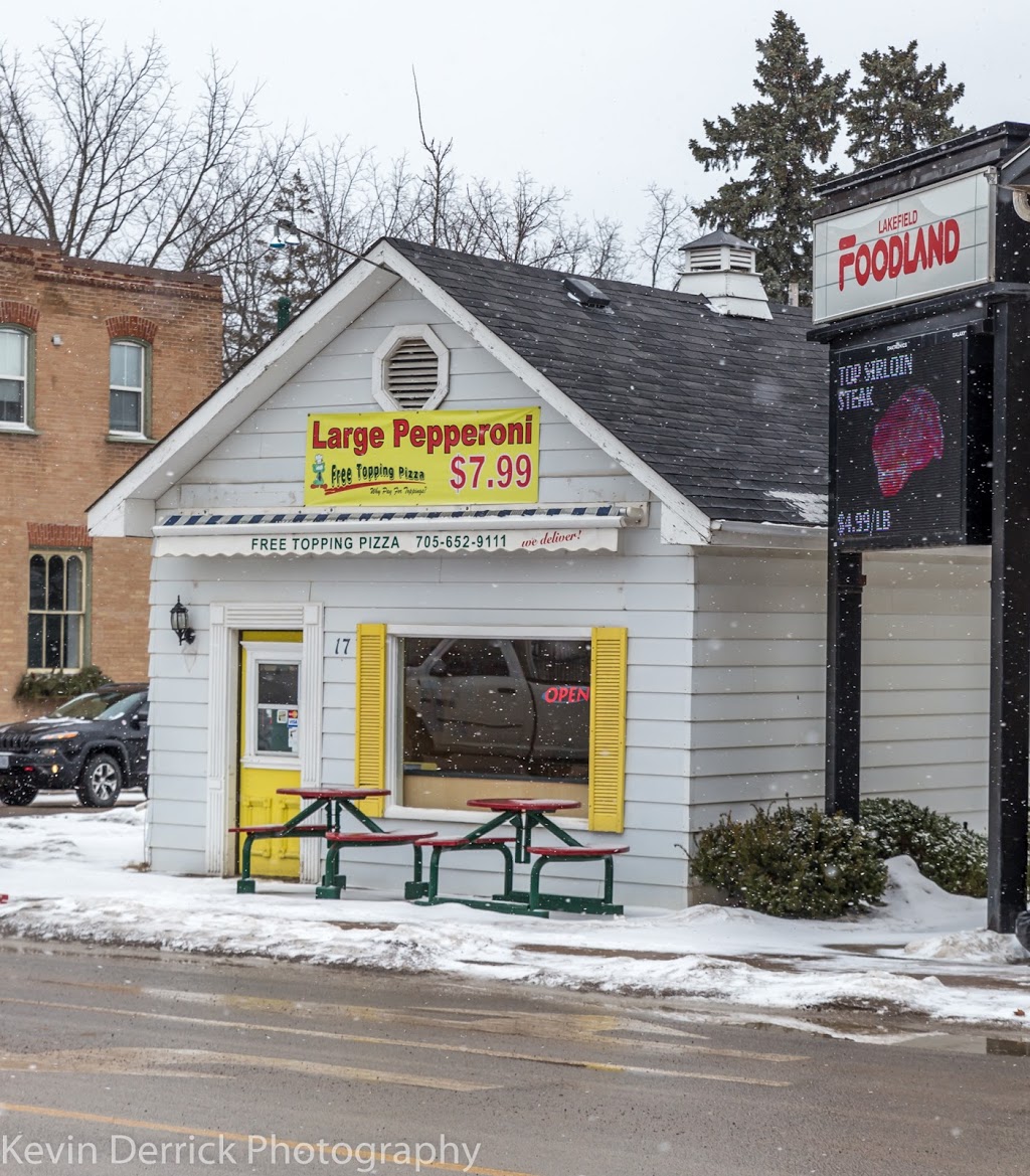 Free Topping Pizza | 17 Queen St, Lakefield, ON K0L 2H0, Canada | Phone: (705) 652-9111