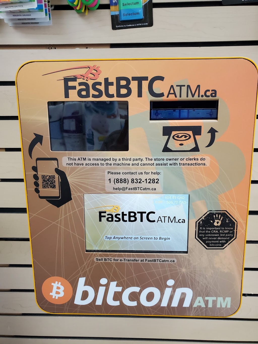 FastBTC Bitcoin ATM - Kitchen Food Fair Convenience | 1380 Major Mackenzie Dr E #7, Richmond Hill, ON L4S 0A1, Canada | Phone: (888) 832-1282