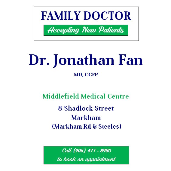 Dr. Jonathan Fan | 8 Shadlock St, Markham, ON L3S 3K9, Canada | Phone: (905) 471-8980