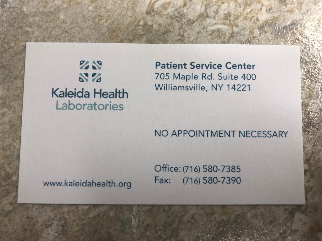 Kaleida Health Blood Draw Laboratory | 705 Maple Rd Suite 400, Williamsville, NY 14221, USA | Phone: (716) 580-7385