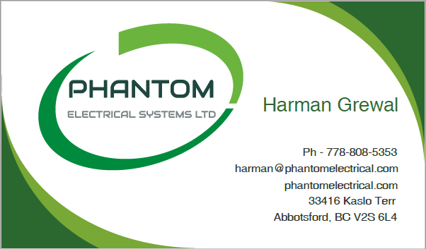 Phantom Electrical Systems Ltd | 33416 Kaslo Terrace, Abbotsford, BC V2S 6L4, Canada | Phone: (778) 808-5353