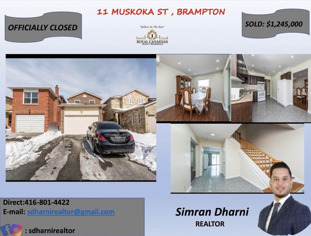 Realtor- Simran Dharni | 2896 Slough St Unit 1, Mississauga, ON L4T 1G3, Canada | Phone: (416) 801-4422