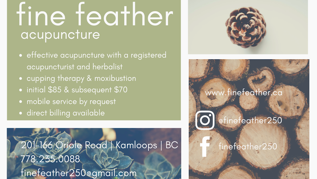 Fine Feather Acupuncture | 201-166 Oriole Rd, Kamloops, BC V2C 4N7, Canada | Phone: (778) 235-0088
