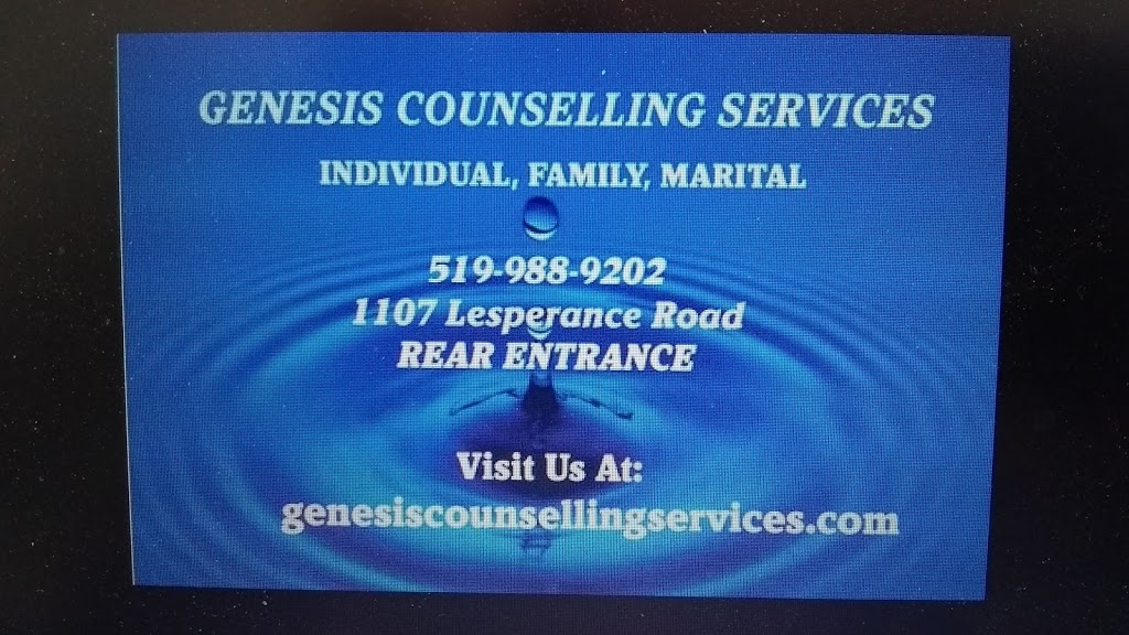 Genesis Counselling Services | 1107 Lesperance Rd, Windsor, ON N8N 1K9, Canada | Phone: (519) 988-9202