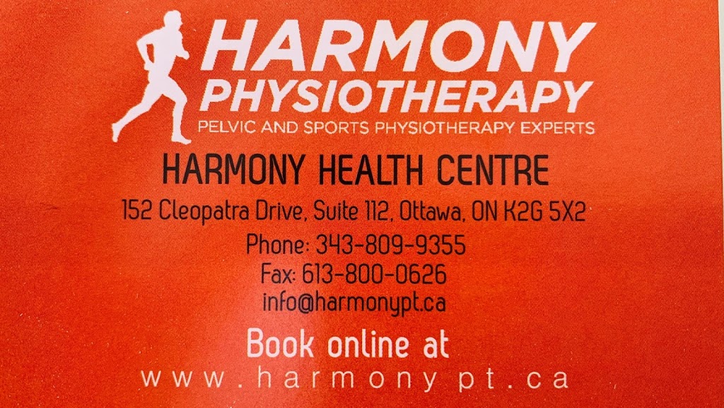 Harmony Physiotherapy: Pelvic and Sports Physiotherapy Experts | HARMONY HEALTH CENTRE, 152 Cleopatra Dr, Nepean, ON K2G 5X2, Canada | Phone: (343) 809-9355