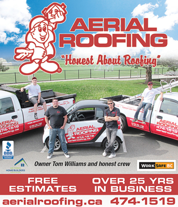 Aerial Roofing Ltd | 3587 Kathy Ln, Victoria, BC V9C 3X1, Canada | Phone: (250) 474-1519
