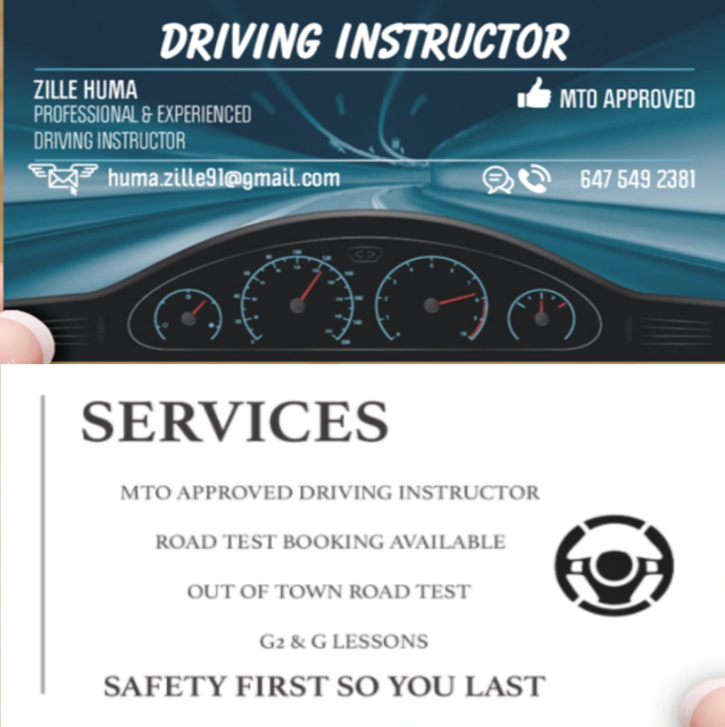 Female Driver Instructor (HUMA) | 71 Gatesgill St, Brampton, ON L6X 3T1, Canada | Phone: (647) 549-2381