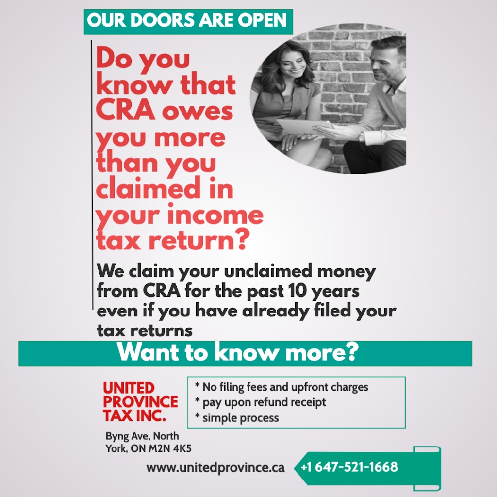 United Province Tax | Byng Ave, Toronto, ON M2N 4K5, Canada | Phone: (647) 521-1668