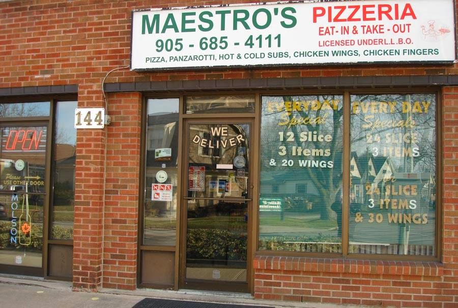 Maestros Pizzeria | 144 Lake St, St. Catharines, ON L2R 5Y3, Canada | Phone: (905) 685-4111