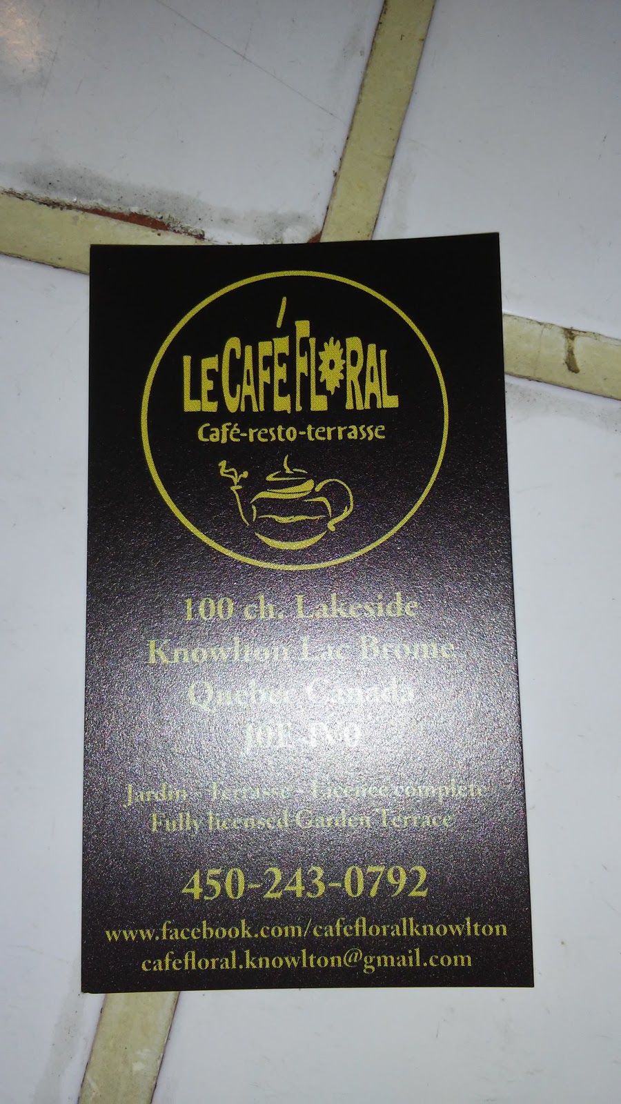 Cafe Floral | 100 Chemin Lakeside, Knowlton, QC J0E 1V0, Canada | Phone: (450) 243-0792