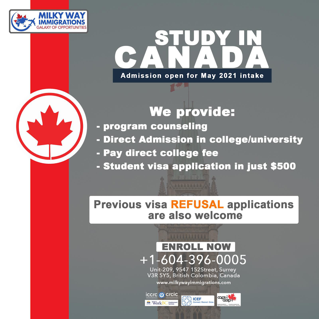 Milkyway Immigration Inc. | 209-9547 152 St, Surrey, BC V3R 5Y5, Canada | Phone: (604) 396-0005