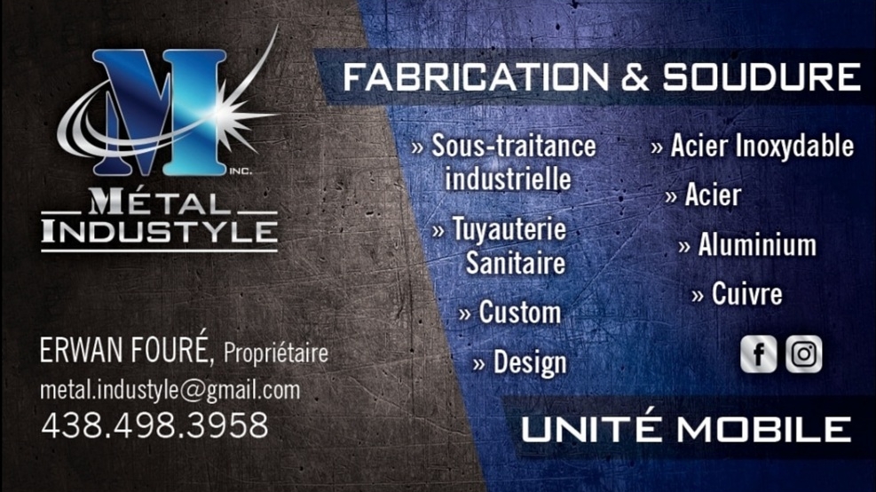 Métal Industyle inc. | 199 Rang de Michaudville, Saint-Barnabé-Sud, QC J0H 1G0, Canada | Phone: (438) 498-3958