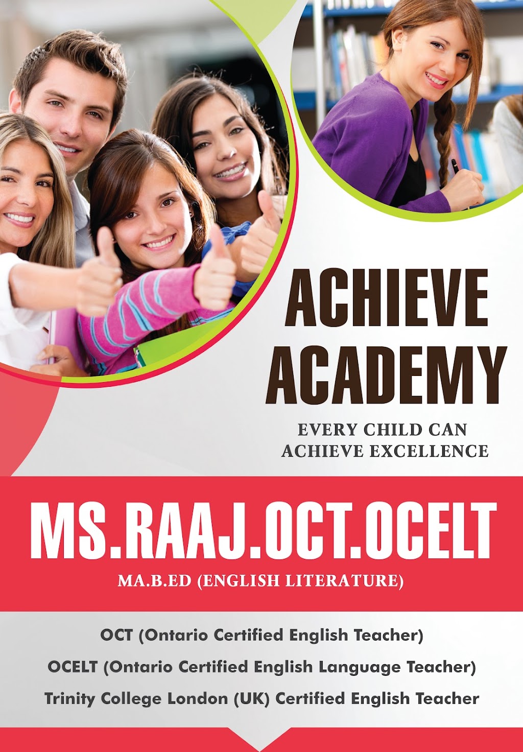 ACHIEVE ACADEMY : NEED A+ ON YOUR REPORT CARD | 30 New Delhi Dr Unit 68, Markham, ON L3S 0B5, Canada | Phone: (647) 766-4800