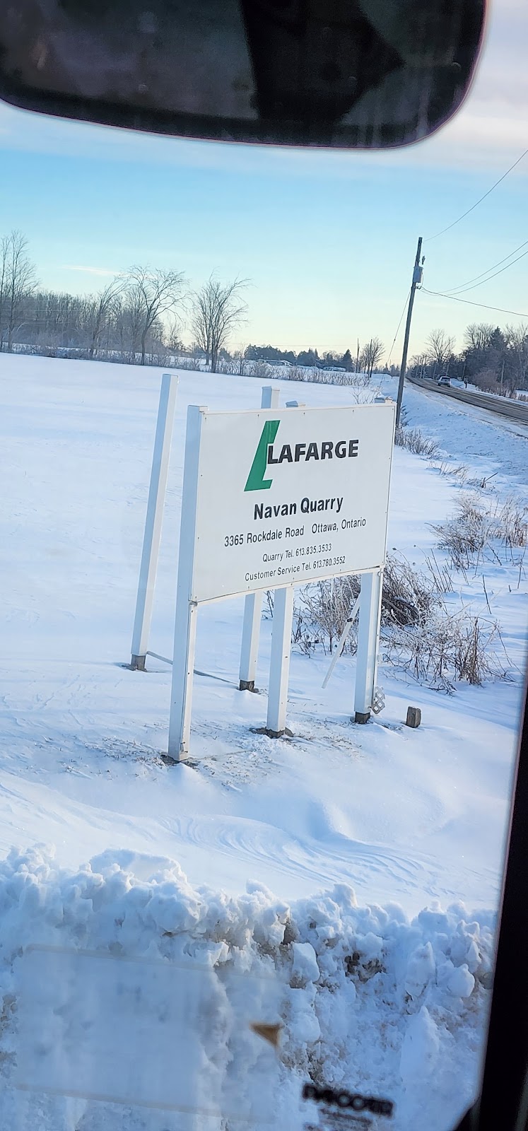 Lafarge/ Navan Quarry | 3365 Rockdale Road, Navan, ON K4B 1H9, Canada | Phone: (613) 835-3533