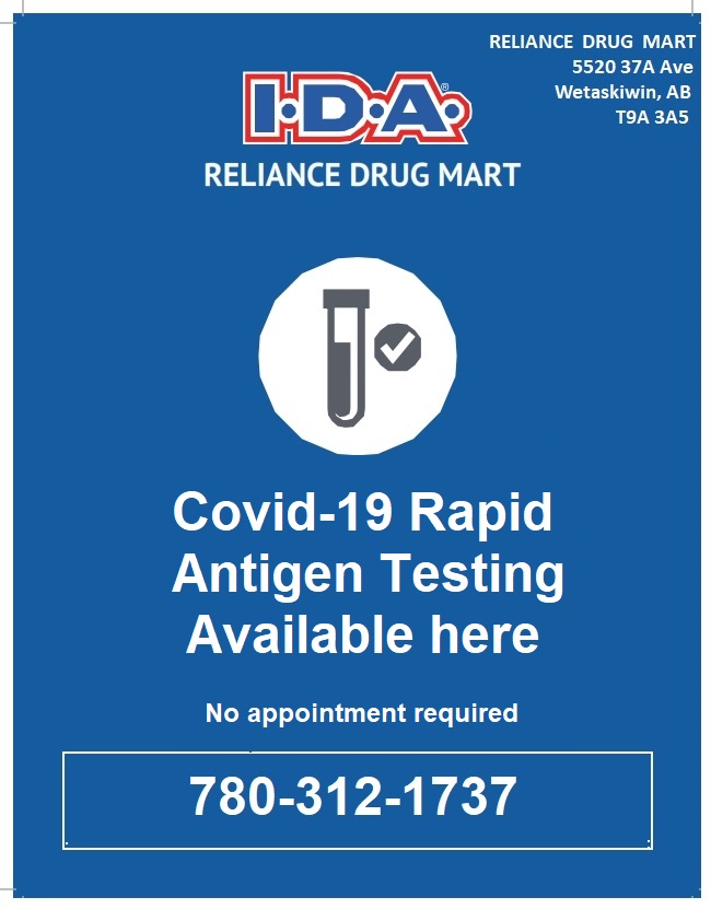 Reliance Drug Mart - I.D.A | 5520 37a Ave, Wetaskiwin, AB T9A 2P7, Canada | Phone: (780) 312-1737