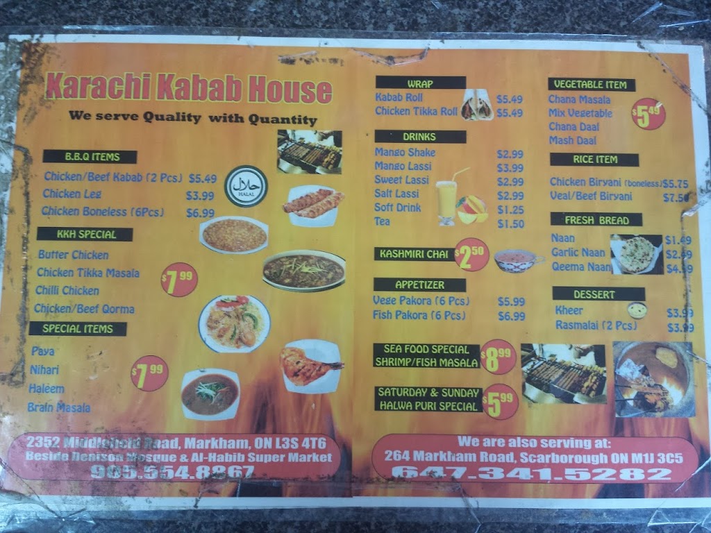 Karachi Kabab House | 2352 Middlefield Rd, Markham, ON L3S 3G7, Canada | Phone: (905) 554-8867