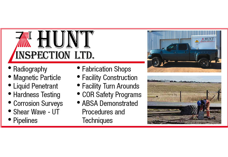 Hunt Inspection Ltd | 4710 41 St, Stettler, AB T0C 2L0, Canada | Phone: (403) 742-4868