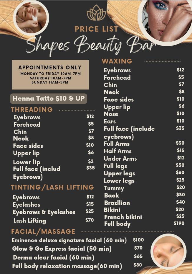 Shapes beauty bar | 7808 Falcon Crescent, Mission, BC V2V 3A9, Canada | Phone: (778) 684-3233