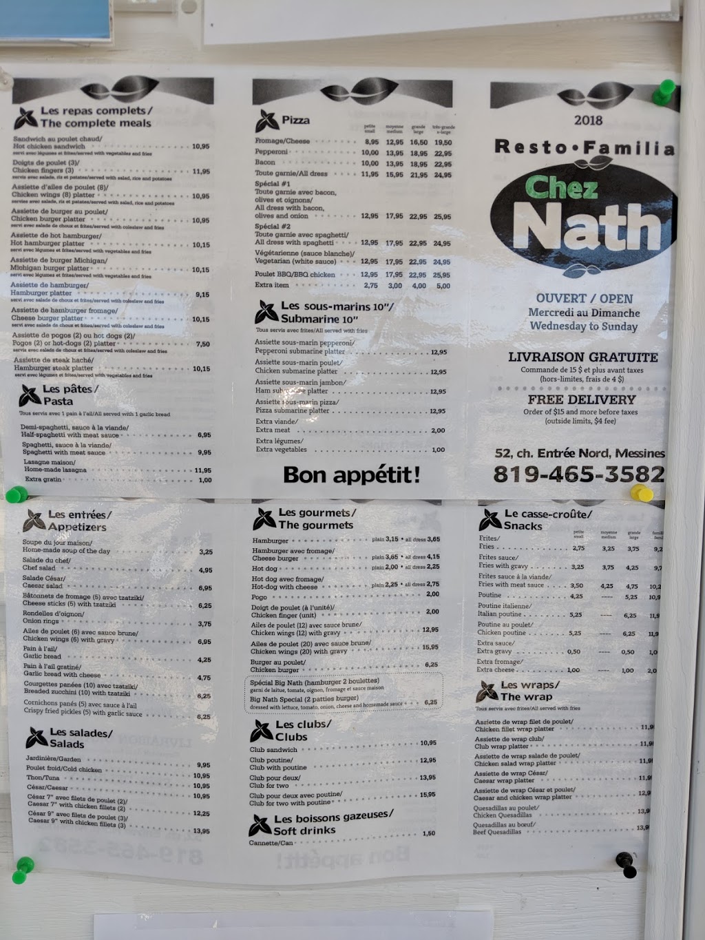 Resto Chez Nat | 52 Chemin de lEntrée N, Messines, QC J0X 2J0, Canada | Phone: (819) 465-3582