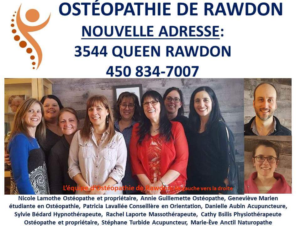 Ostéopathie de Rawdon | 3544 Rue Queen, Rawdon, QC J0K 1S0, Canada | Phone: (450) 834-7007