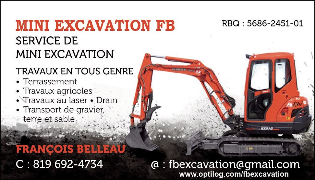 Mini Excavation FB | 30 Rue de la Descente, Saint-Pierre-les-Becquets, QC G0X 2Z0, Canada | Phone: (819) 692-4734