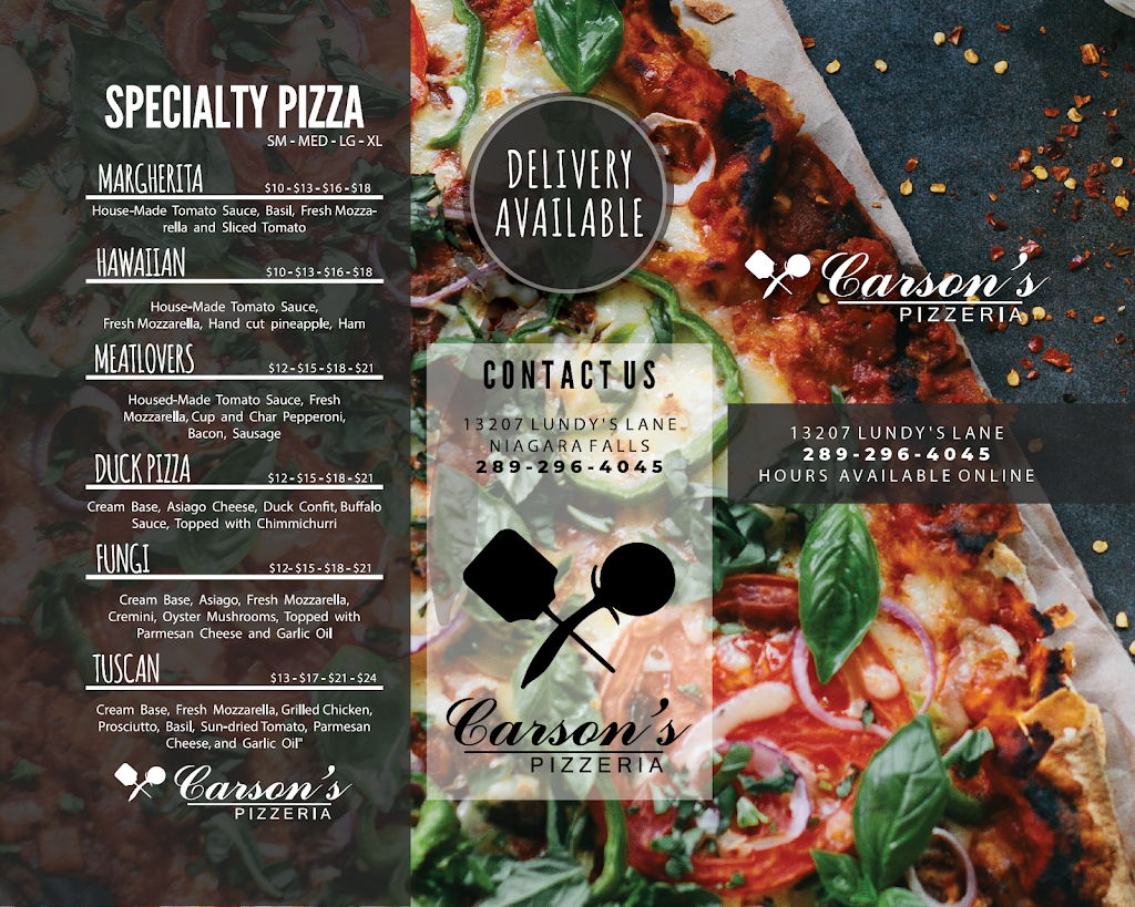 Carsons Pizzeria and Gastropub | 100 Martindale Rd #4, St. Catharines, ON L2S 2Y7, Canada | Phone: (289) 296-4045