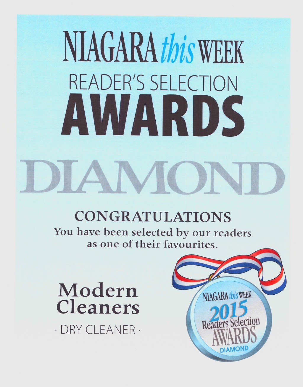 Modern Cleaners | 358 Mary St, Niagara-on-the-Lake, ON L0S 1J0, Canada | Phone: (905) 468-3641