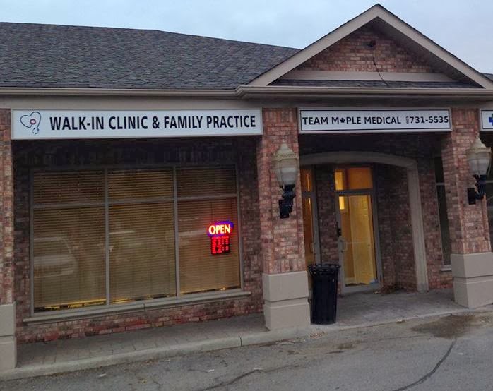 Team Maple Walk in Clinic | 2200 Rutherford Rd #101, Concord, ON L4K 5V2, Canada | Phone: (905) 731-5535