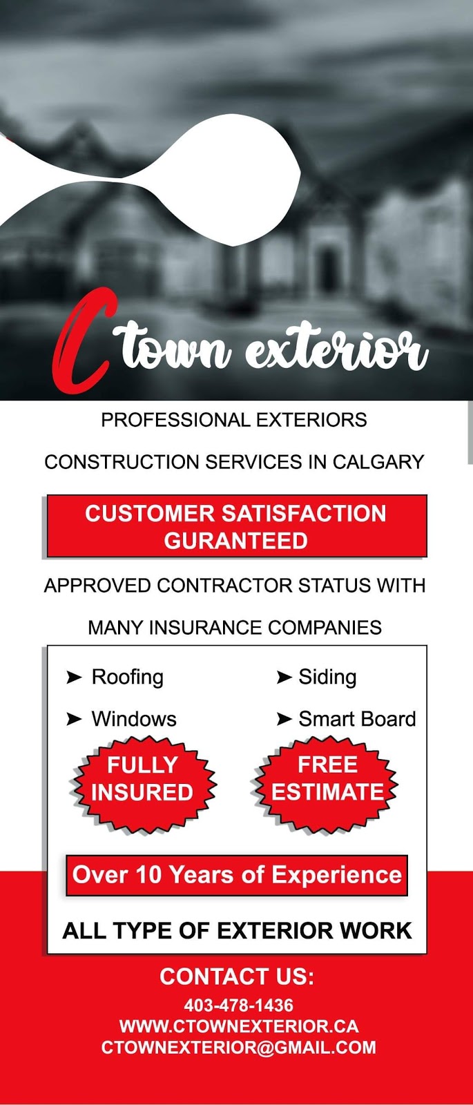 C Town Exterior Ltd | 139 Saddlecrest Gardens NE, Calgary, AB T3J 0C3, Canada | Phone: (403) 478-1436