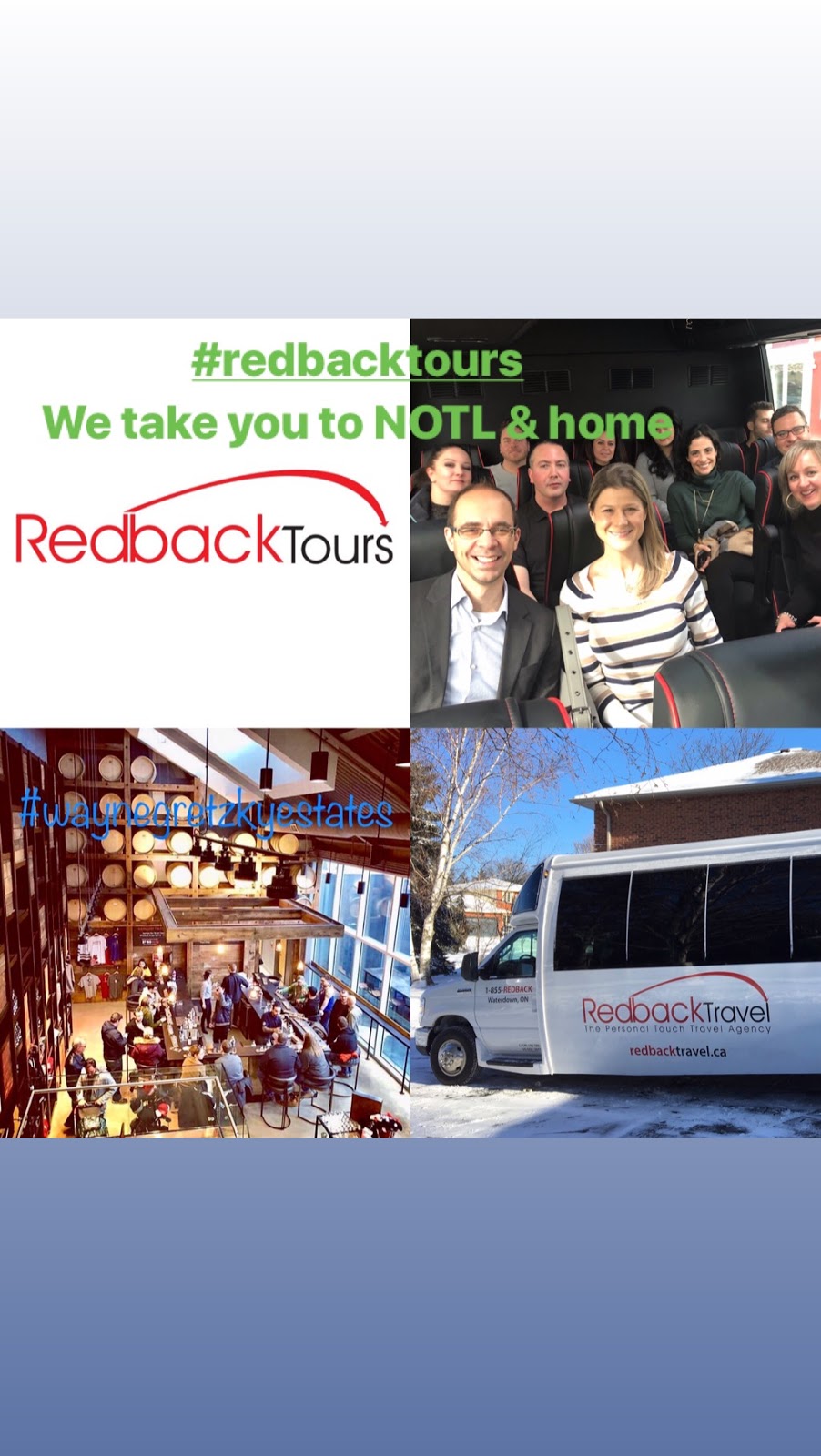 Redback Tours | 5 Hamilton St N, Waterdown, ON L8B 0G5, Canada | Phone: (289) 895-7959