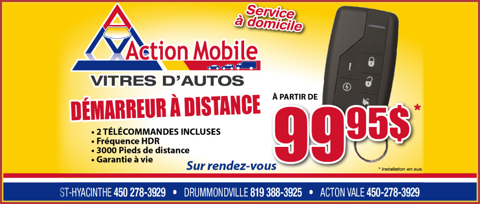 Action Mobile | 4517 Rue Traversy, Saint-Nicéphore, QC J2A 1M7, Canada | Phone: (450) 278-3929