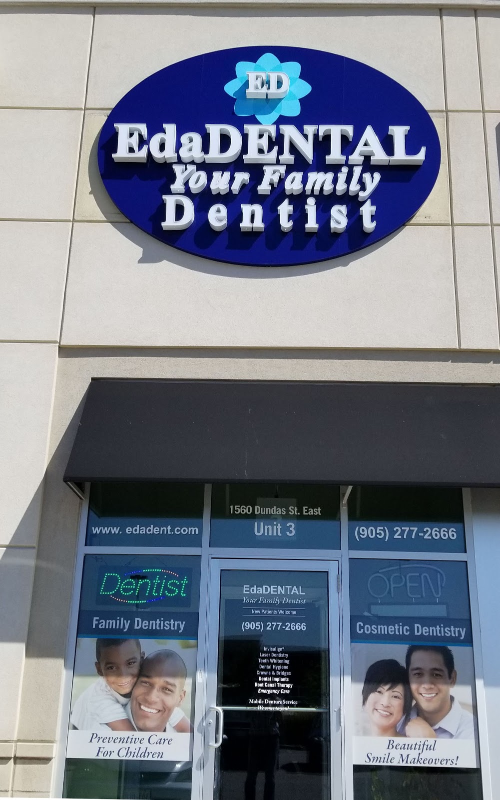 EdaDENTAL | 1560 Dundas St E Unit 3, Mississauga, ON L4X 1L4, Canada | Phone: (905) 277-2666