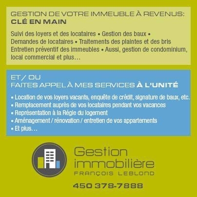 Gestion Immobilière François Leblond | 328 Rue Principale, Granby, QC J2G 2W4, Canada | Phone: (450) 378-7888