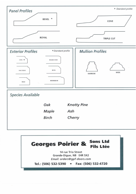 Georges Poirier & Sons Woodwork Ltd | 14 Rue Trio, Grande-Digue, NB E4R 5X2, Canada | Phone: (506) 532-5390