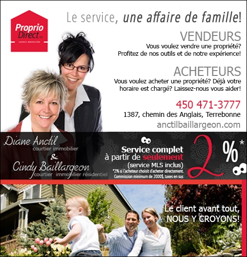 Anctil Baillargeon Courtiers Immobiliers Proprio Direct | 1387 Chemin des Anglais, Terrebonne, QC J6X 4G3, Canada | Phone: (514) 794-9811