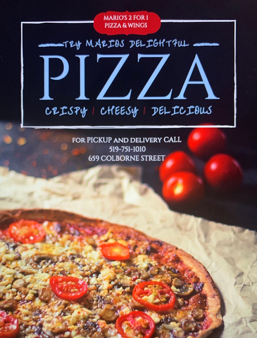 Marios 2 For 1 Pizza | 659 Colborne St E, Brantford, ON N3S 3M8, Canada | Phone: (519) 751-1010