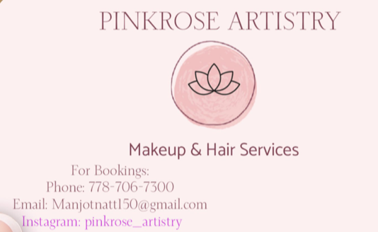 Pink Rose Artistry | 72 Ave, Surrey, BC V3W 7M7, Canada | Phone: (778) 706-7300