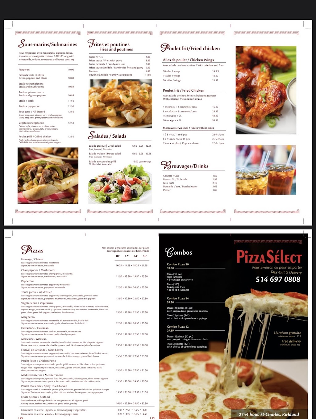 Pizza Select | 2744 Bd Saint-Charles, Kirkland, QC H9H 3B6, Canada | Phone: (514) 697-0808