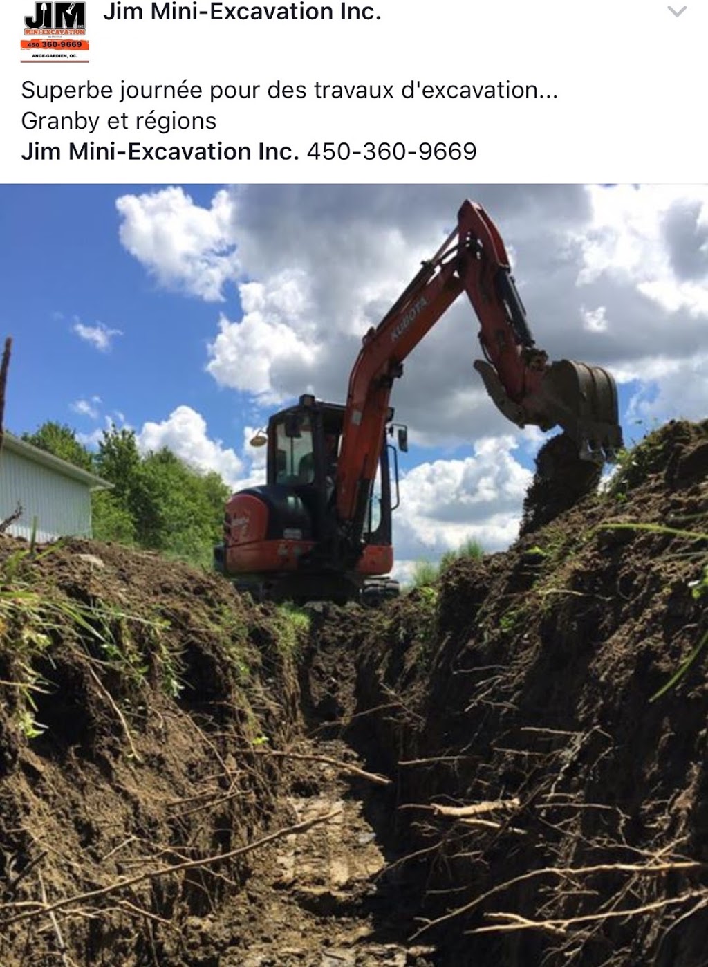 Jim Mini-excavation Inc. | 1644 Rue Principale, Granby, QC J2J 0S6, Canada | Phone: (450) 360-9669
