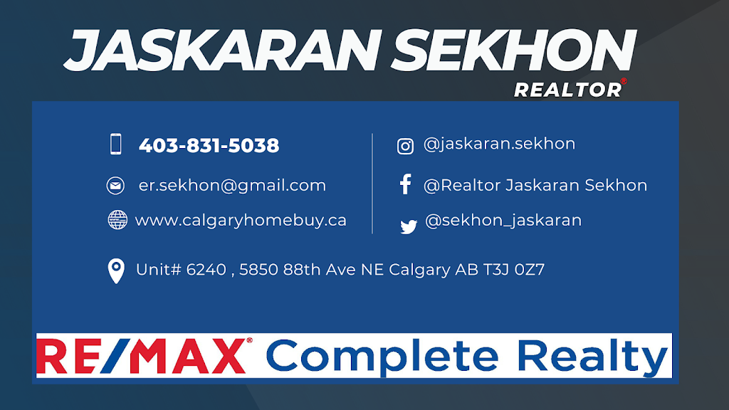 Jaskaran Sekhon, Realtor | 5850 88 Ave NE #6240, Calgary, AB T3J 0Z7, Canada | Phone: (403) 831-5038