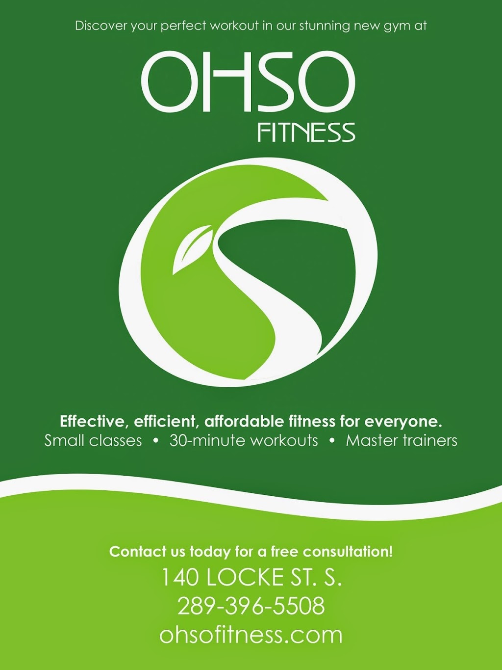 Ohso Fitness | 140 Locke St S, Hamilton, ON L8P 4B1, Canada | Phone: (289) 880-0727