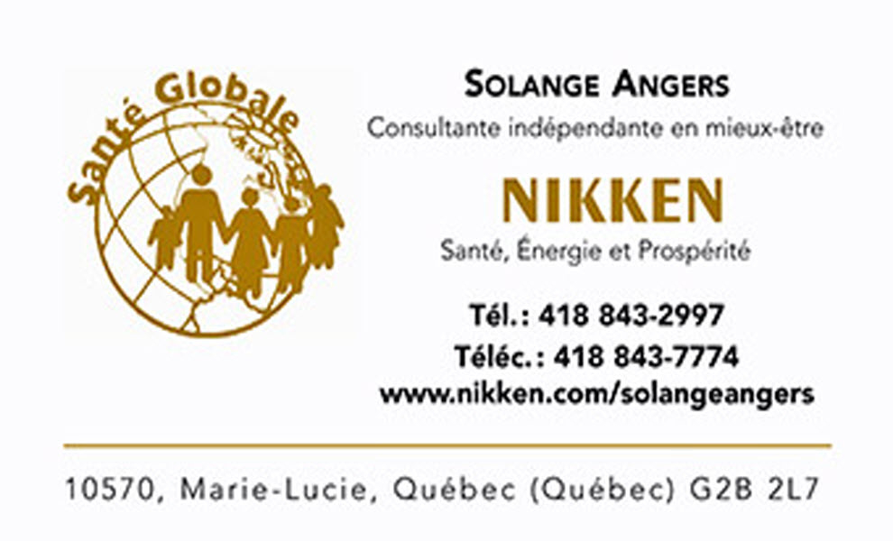 Solange Angers Consultante Indépendante en Mieux -Être Nikken | 10570 Rue Marie Lucie, Québec, QC G2B 2L7, Canada | Phone: (418) 843-2997