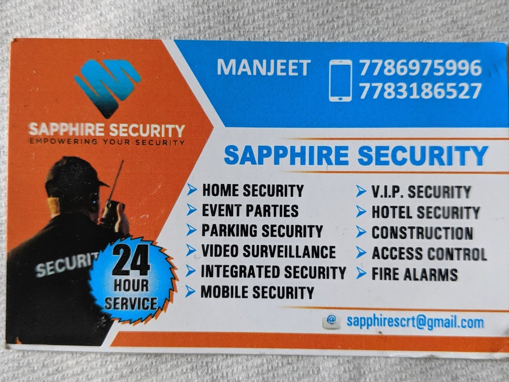 Sapphire Security | 14978 111a Ave, Surrey, BC V3R 4Z1, Canada | Phone: (778) 697-5996